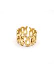 Bague serpent dorée en acier inoxydable ajustable