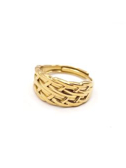 Bague tressée dorée en acier inoxydable