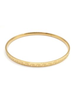 Bracelet jonc motif grec doré en acier inoxydable