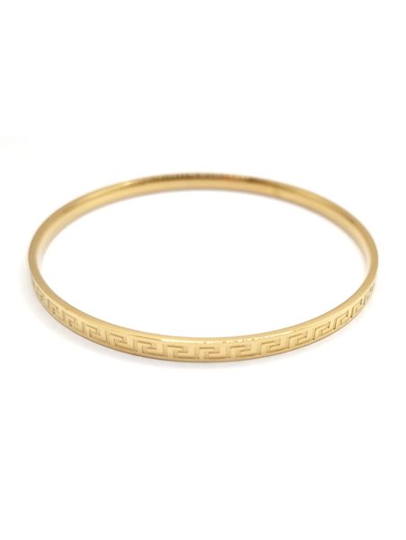 Bracelet jonc motif grec doré en acier inoxydable