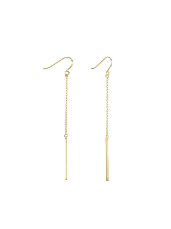 Boucles d'Oreilles Longues Minimalistes en Acier Inoxydable