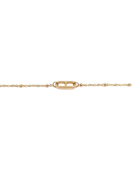 Bracelet chaîne en acier inoxydable avec maillon central doré