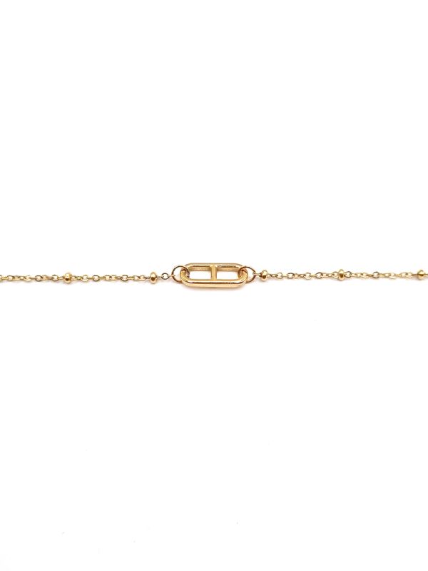 Bracelet chaîne en acier inoxydable avec maillon central doré