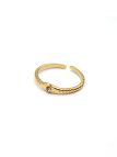 Bague ouverte en acier inoxydable doré avec zircon scintillant