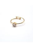 Bague minimaliste avec zircon en acier inoxydable doré