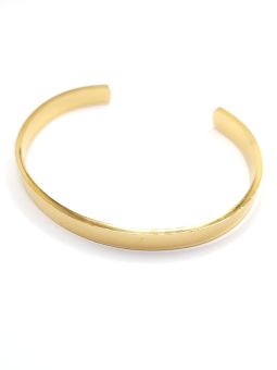 Bracelet jonc lisse en acier inoxydable doré - 65 mm saillant
