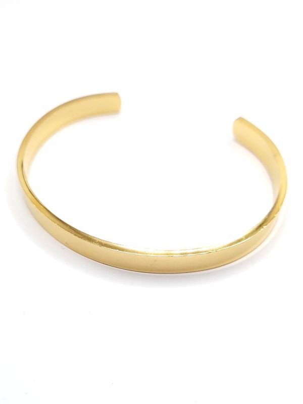Bracelet jonc lisse en acier inoxydable doré - 65 mm saillant