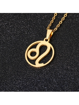 Collier signe astrologique en acier inoxydable doré