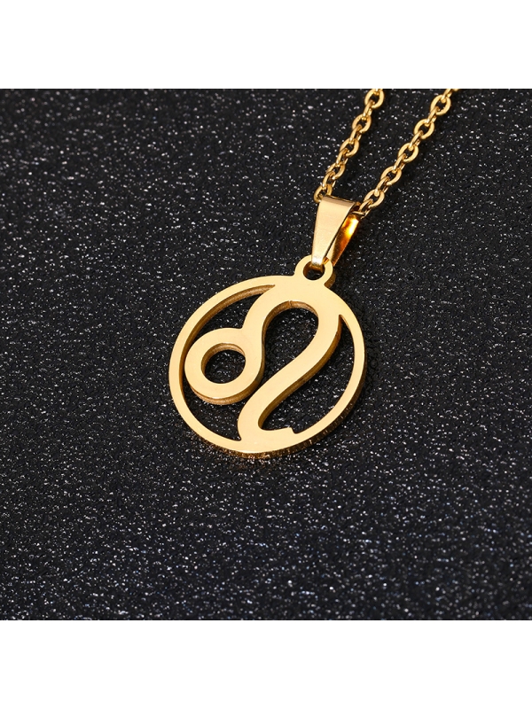 Collier signe astrologique en acier inoxydable doré