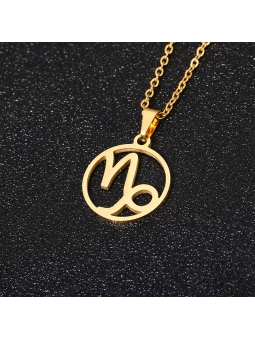 Collier signe astrologique en acier inoxydable doré