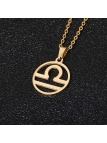 Collier signe astrologique en acier inoxydable doré