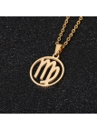 Collier signe astrologique en acier inoxydable doré