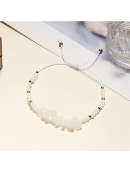 Bracelet en corde tressée avec pierres naturelles – Style bohème authentique