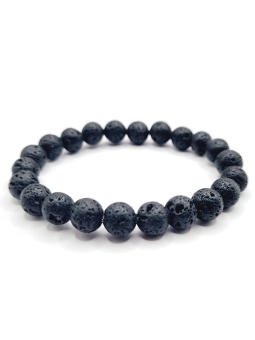 Bracelet en pierres naturelles de lave élégant et ajustable