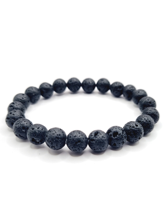 Bracelet en pierres naturelles de lave élégant et ajustable