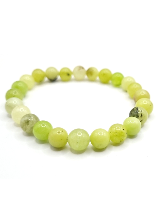 Bracelet en pierres naturelles de pinolite élégant et ajustable