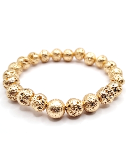 Bracelet en pierres naturelles de pinolite élégant et ajustable