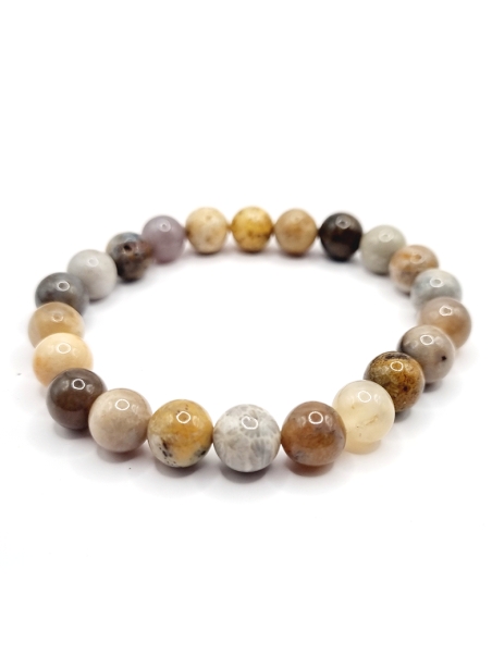 Bracelet en pierres naturelles de mokaite sombre – Élégance et authenticité