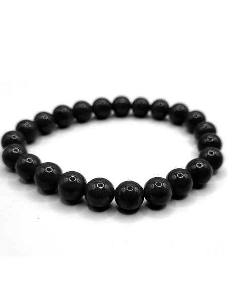 Bracelet élégant en obsidienne noire naturelle, ajustable et intemporel