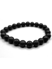 Bracelet élégant en obsidienne noire naturelle, ajustable et intemporel