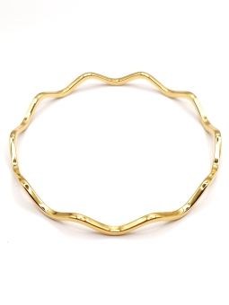 Bracelet jonc ondulé en acier inoxydable doré en acier inoxydable