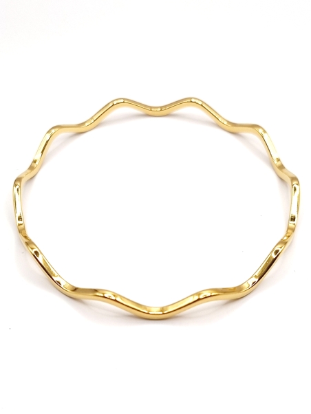 Bracelet jonc ondulé en acier inoxydable doré en acier inoxydable