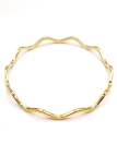 Bracelet jonc ondulé en acier inoxydable doré en acier inoxydable