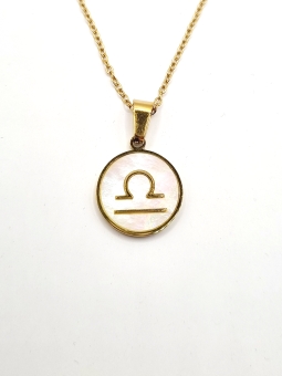 Collier signe astrologique en acier inoxydable plaqué or 18 carats – Élégance personnalisée