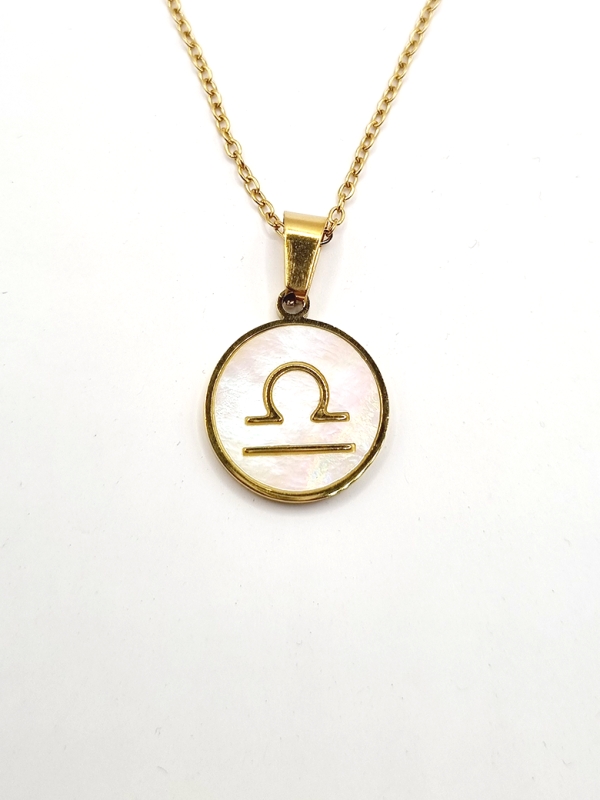 Collier signe astrologique en acier inoxydable doré 18 carats – Élégance personnalisée