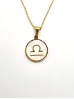 Collier signe astrologique en acier inoxydable plaqué or 18 carats – Élégance personnalisée