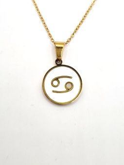 Collier signe astrologique en acier inoxydable plaqué or 18 carats – Élégance personnalisée