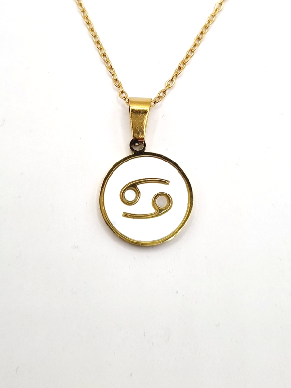 Collier signe astrologique en acier inoxydable plaqué or 18 carats – Élégance personnalisée