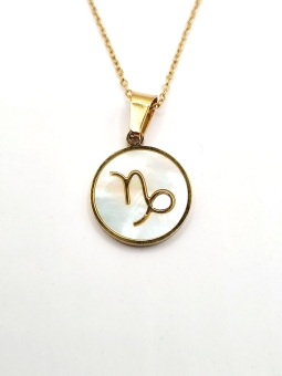 Collier signe astrologique en acier inoxydable plaqué or 18 carats – Élégance personnalisée