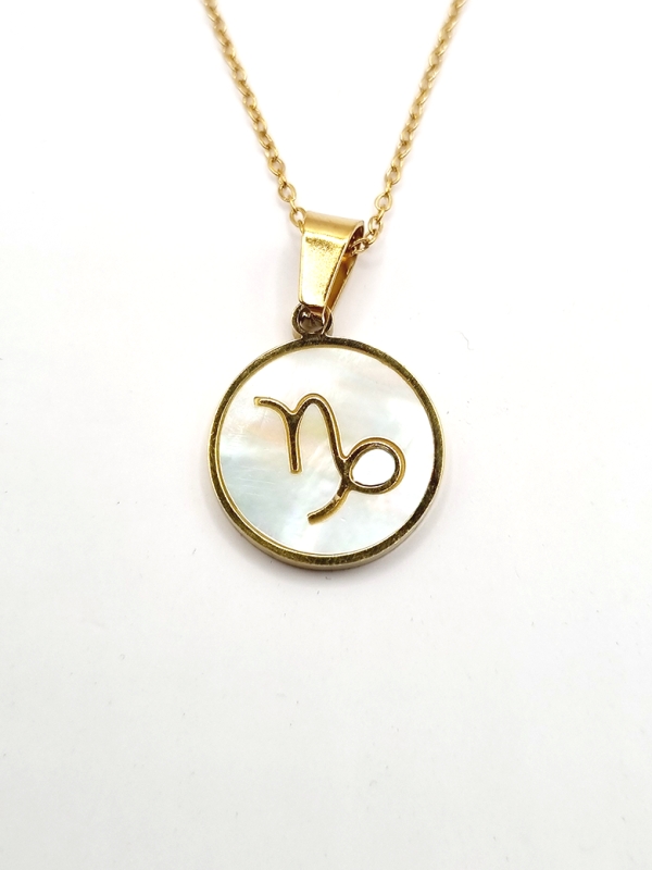 Collier signe astrologique en acier inoxydable plaqué or 18 carats – Élégance personnalisée