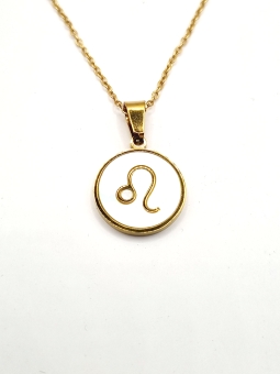 Collier signe astrologique en acier inoxydable plaqué or 18 carats – Élégance personnalisée