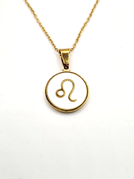 Collier signe astrologique en acier inoxydable plaqué or 18 carats – Élégance personnalisée