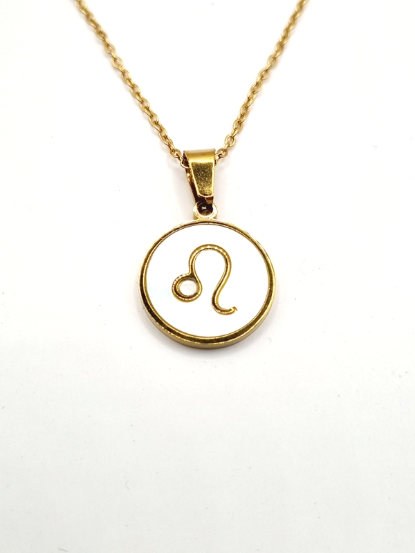 Collier signe astrologique en acier inoxydable plaqué or 18 carats – Élégance personnalisée