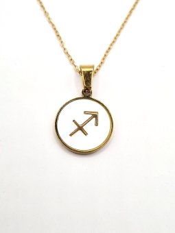 Collier signe astrologique en acier inoxydable plaqué or 18 carats – Élégance personnalisée