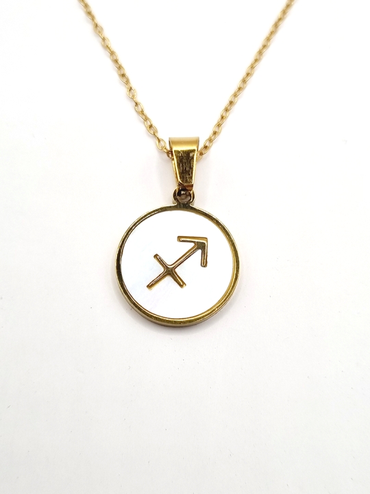 Collier signe astrologique en acier inoxydable plaqué or 18 carats – Élégance personnalisée