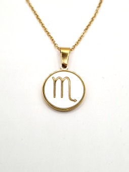 Collier signe astrologique en acier inoxydable plaqué or 18 carats – Élégance personnalisée
