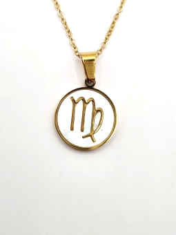 Collier signe astrologique en acier inoxydable plaqué or 18 carats – Élégance personnalisée