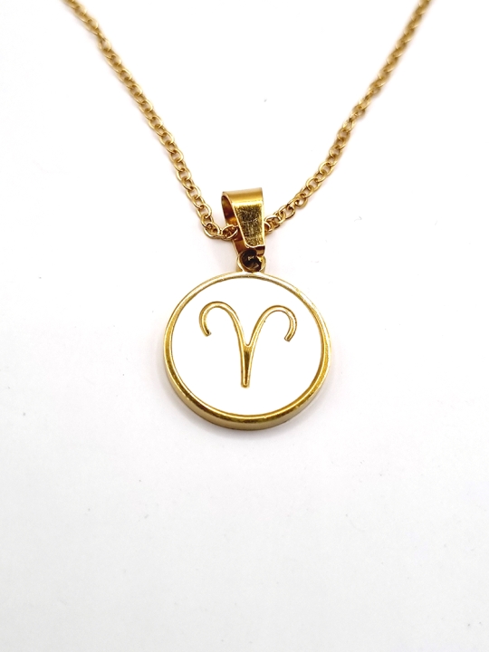 Collier signe astrologique en acier inoxydable plaqué or 18 carats – Élégance personnalisée