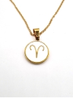 Collier signe astrologique en acier inoxydable plaqué or 18 carats – Élégance personnalisée