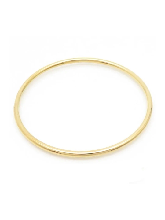 Bracelet jonc fin 2 mm en acier inoxydable doré - Diamètre 65 mm