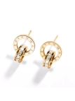 Boucles d'oreilles plaqué or 18 carats avec anneaux gravés et cristaux