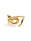 Bague serpent en acier inoxydable doré avec pierre bleue