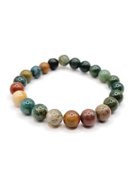 Bracelet en pierres naturelles d'agate indienne - Élégance et bien-être