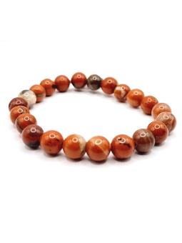 Bracelet en pierres naturelles de jaspe rouge - Énergie et élégance