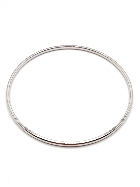 Bracelet jonc fin en acier inoxydable argenté – 65 mm