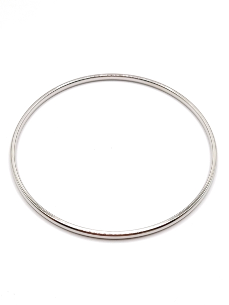 Bracelet jonc fin en acier inoxydable argenté – 65 mm